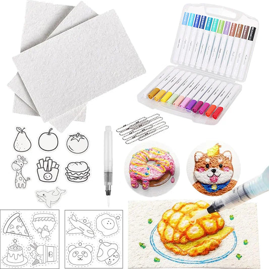 Schuim textuur tekenen 3D schilderkit – magische bubbel verfset voor kinderen