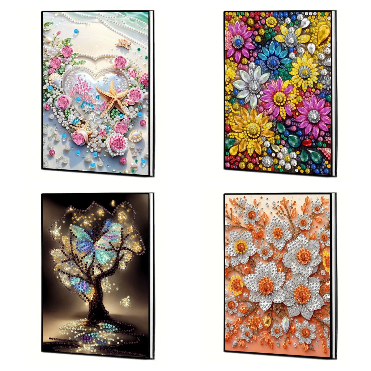 Diamond Painting Notitieboekje Bloemen PU Leer Strass Dagboek
