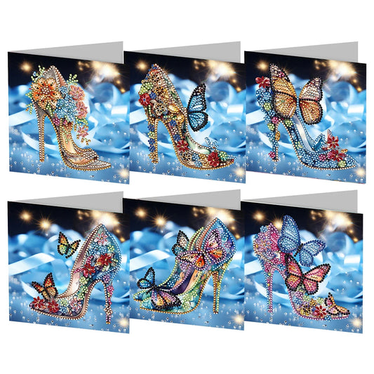 Diamond Painting Wenskaarten set - 6 stuks - Pumps
