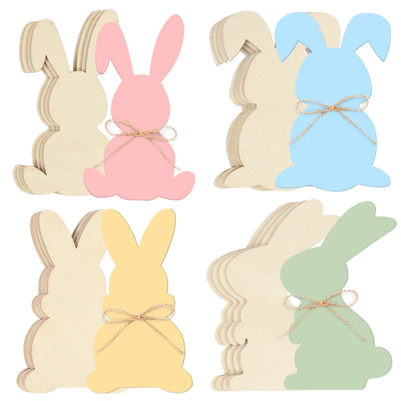 Houten Paas figuren om zelf te kleuren/schilderen Groot Konijn van Onbewerkt Hout