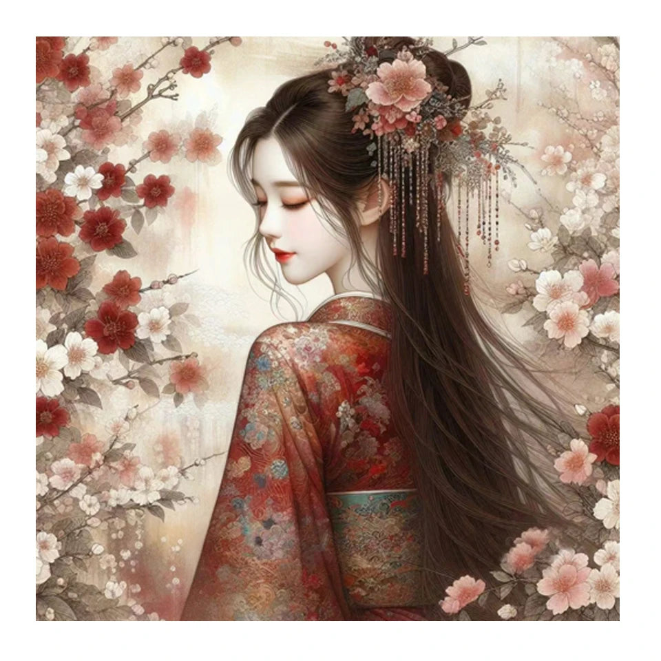 AB Diamond Painting met AB en Fairy dust steentjes – Peach Blossom