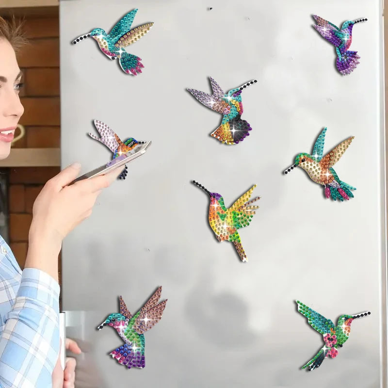 Diamond Painting Magneten – Kolibrie patroon voor koelkast
