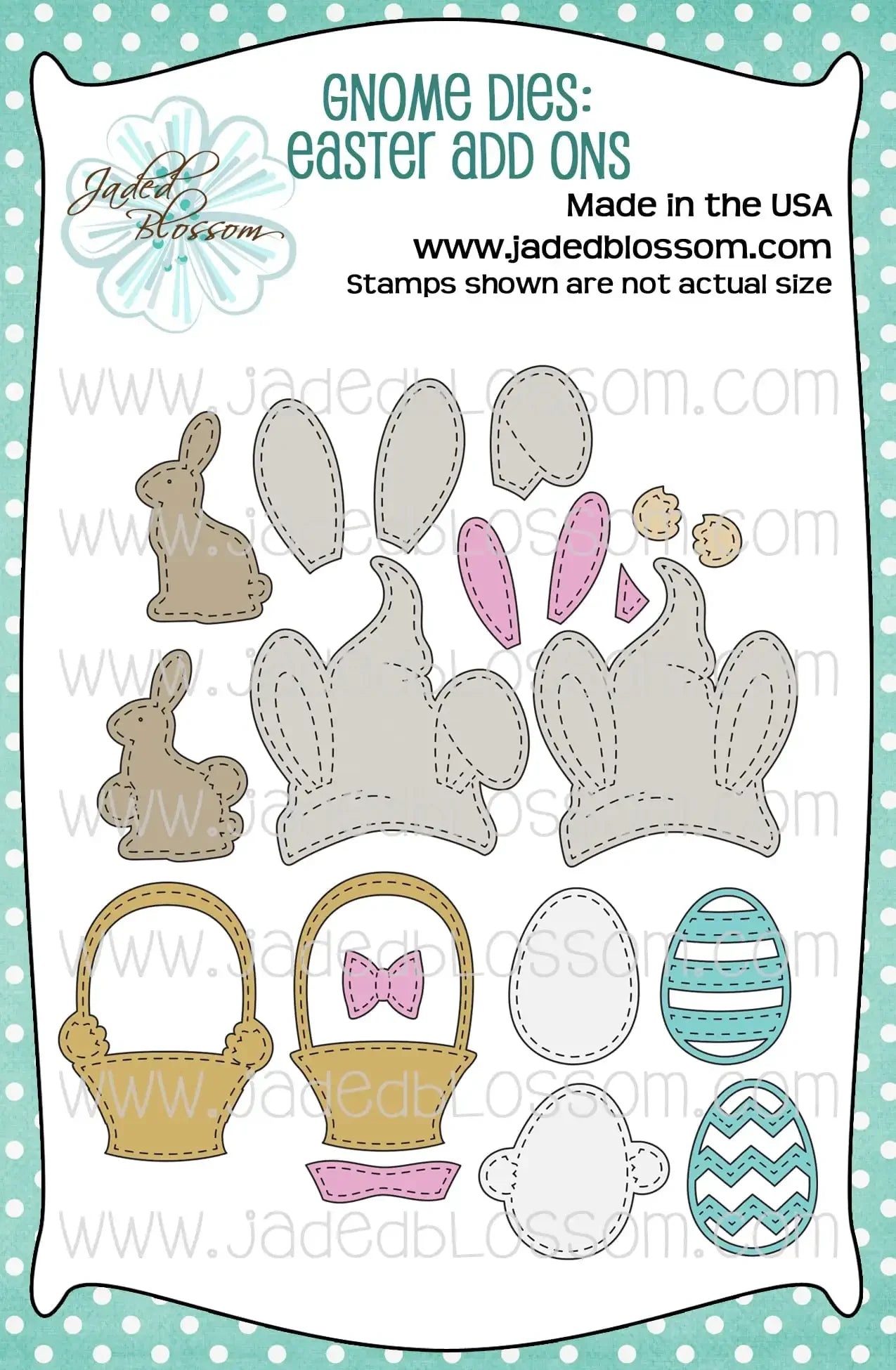 JB Collections Gnome add on snijmallen set voor creatieve kaarten en tafereeltjes - Paashaas
