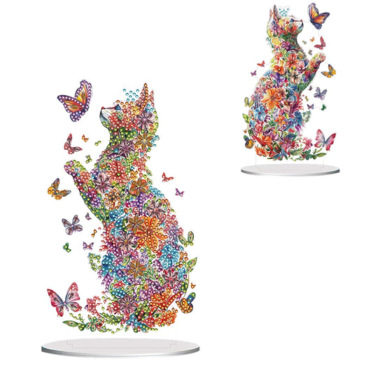 Diamond Painting Tafelornament Dieren Acryl Bureau Decoratie - Kat