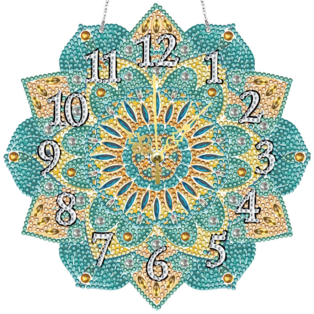 Diamond Painting Klok Mandala Mozaïek Kunstwerk met Kristallen Steentjes