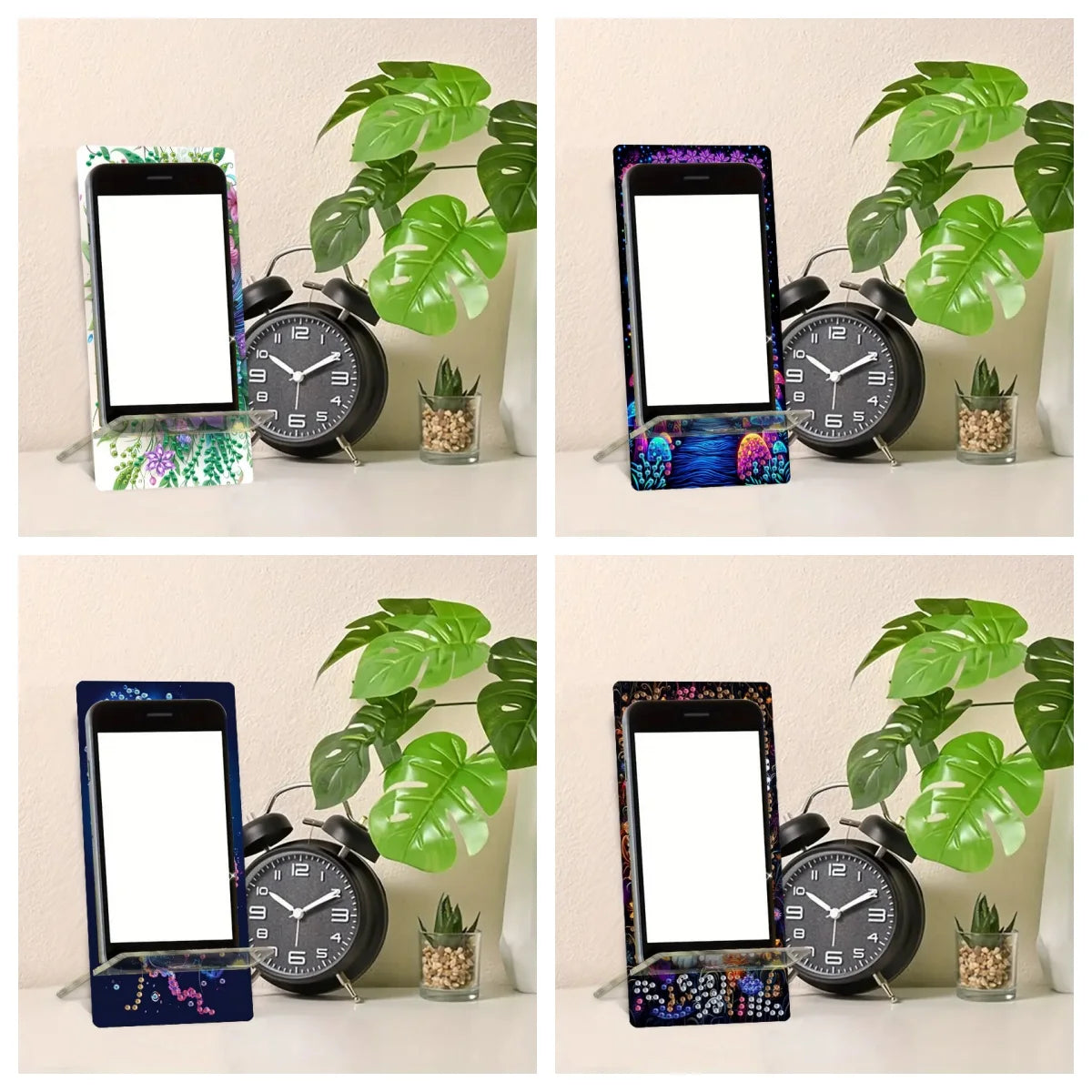 Diamond Painting Telefoon standaard met paddenstoel en ogen design