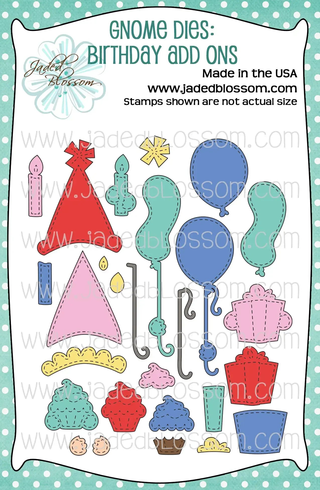 JB Collections Gnome add on snijmallen set voor creatieve kaarten en tafereeltjes - Verjaardag