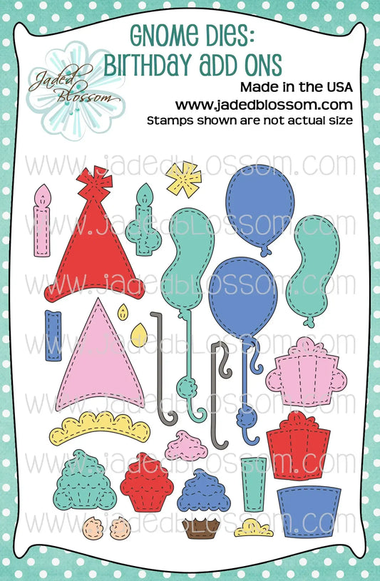 JB Collections Gnome add on snijmallen set voor creatieve kaarten en tafereeltjes - Verjaardag