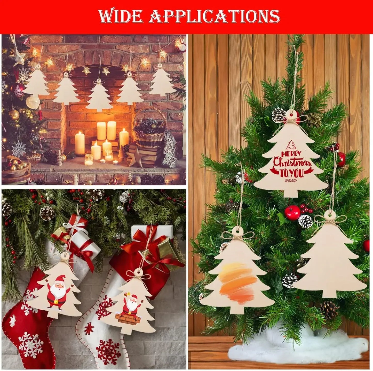 Houten figuur om zelf te kleuren/schilderen kerstboom hanger decoratie