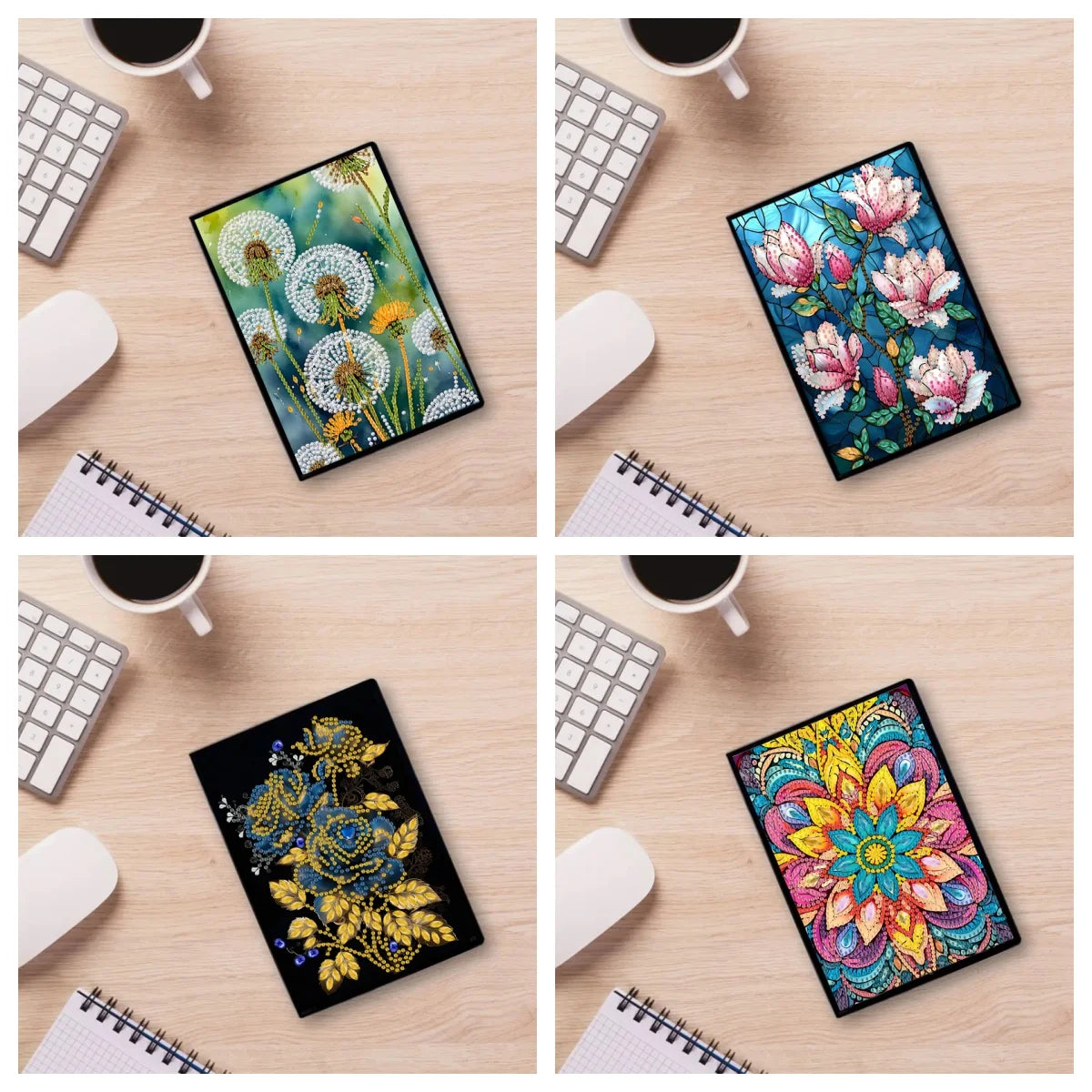 Diamond Painting Notitieboekje met Bloemen PU Leer Cadeau
