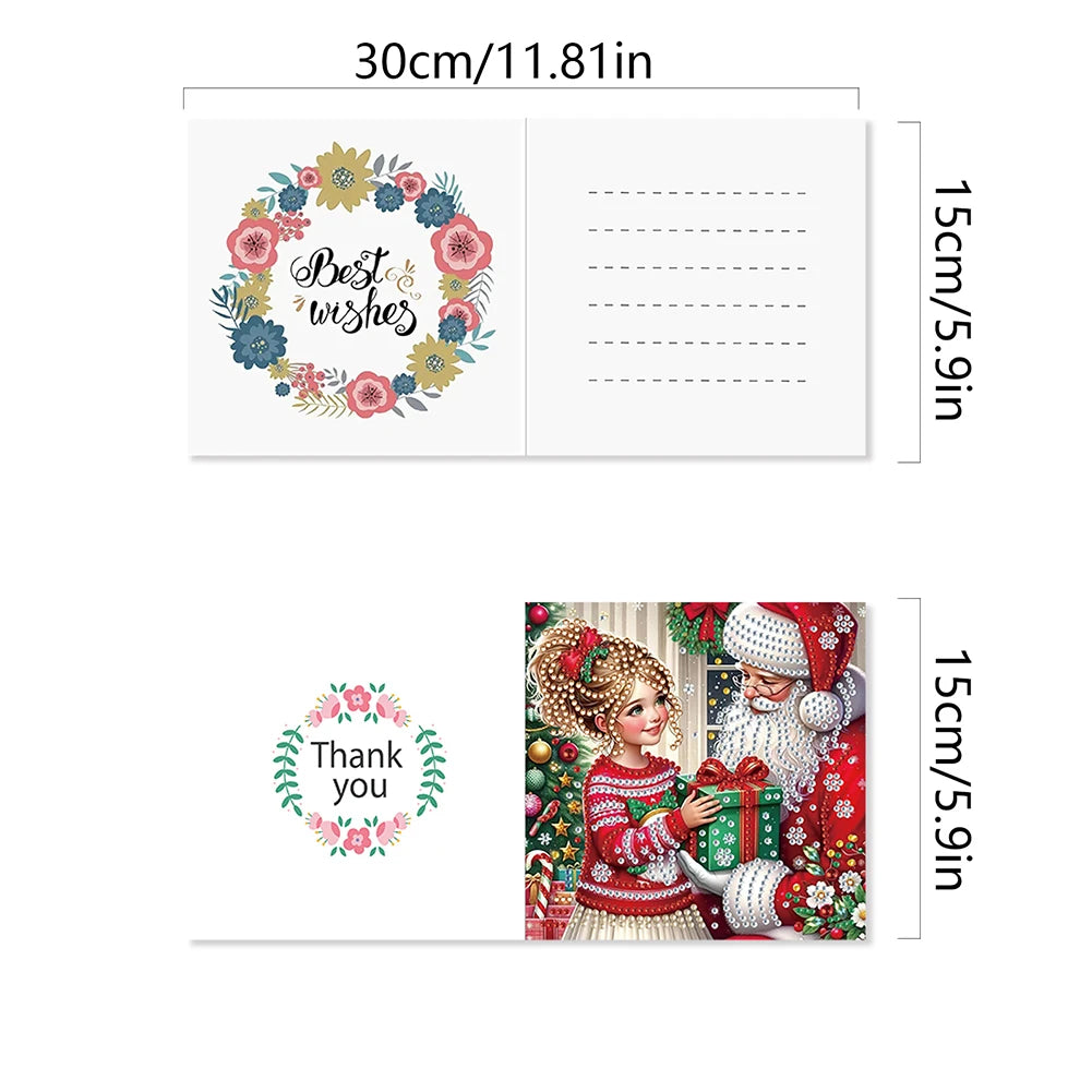 Diamond Painting Kerstkaarten set – 6/12 stuks met Kerst design