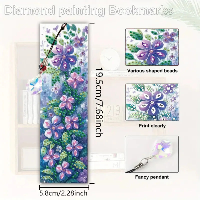 Diamond Painting Boekenlegger Feeën en Bloemen Set van 3