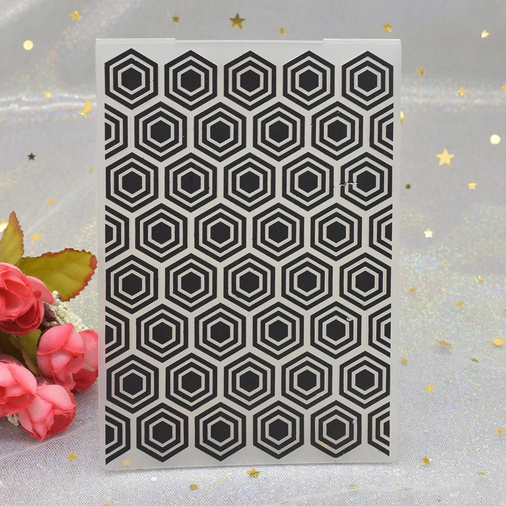 Embossing folder honingraatpatroon 3D voor kaarten en scrapbooking
