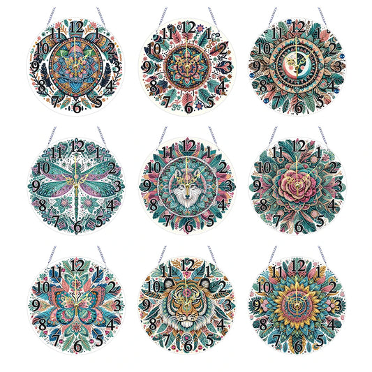 Diamond Painting Klok Mandala Acryl Special Shaped Wanddecoratie