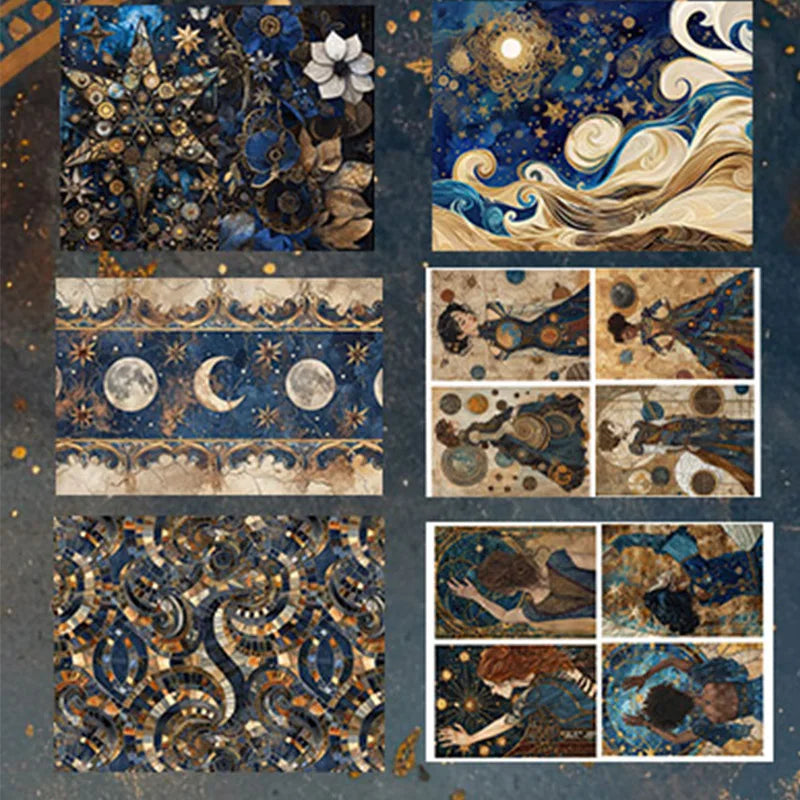 Papier voor plakboek en kaarten maken - Kosmisch thema set 120 stuks