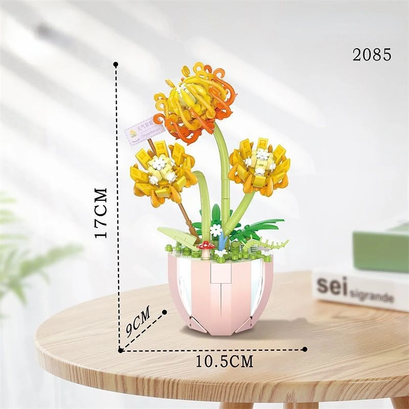 Bouwpakket Bloemenboeket met Rozen – Creatieve Bloemen Bouwstenen Set