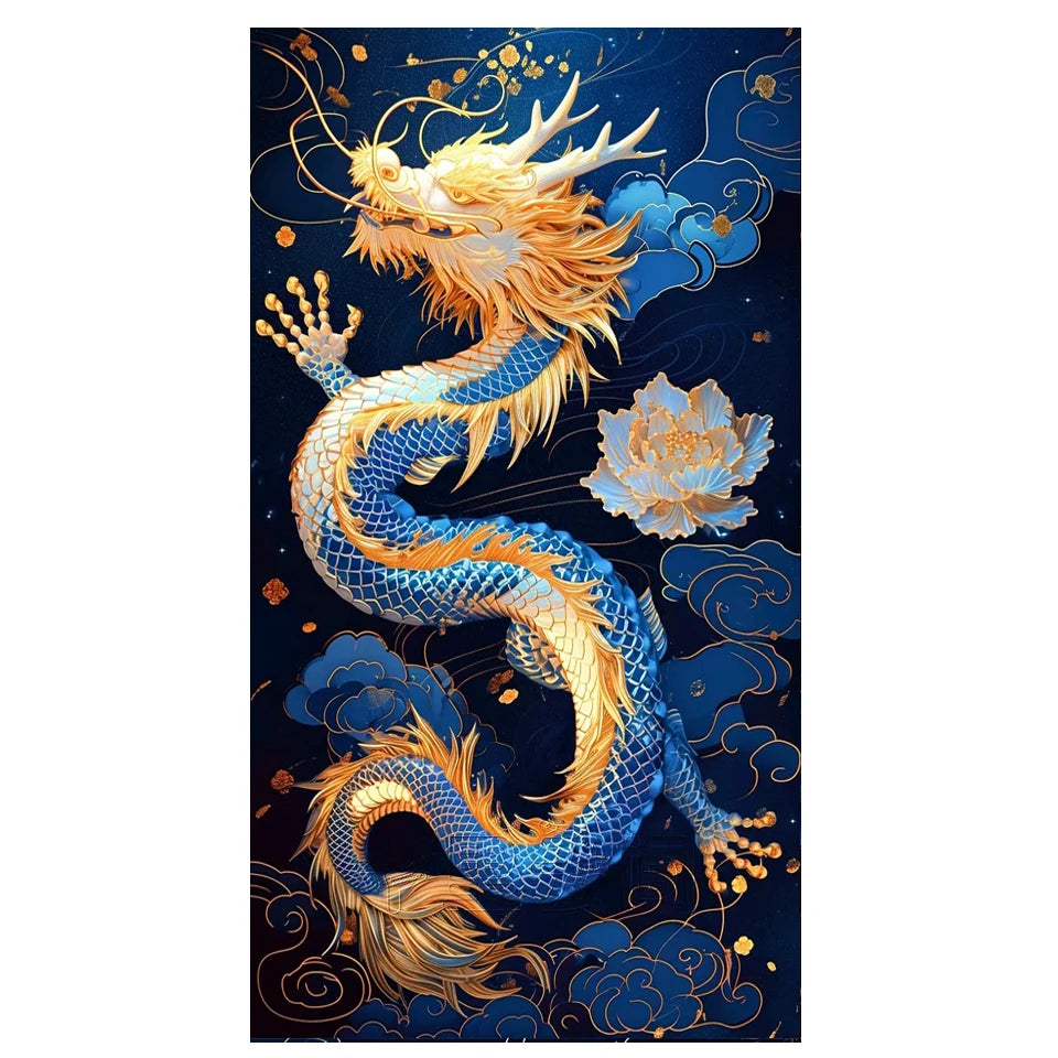 AB Diamond Painting met AB en Fairy dust steentjes – Chinese Draak