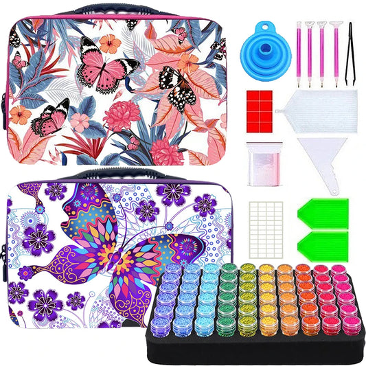 Diamond Painting Sorteer koffer met 60 potjes voor steentjes en accessoires