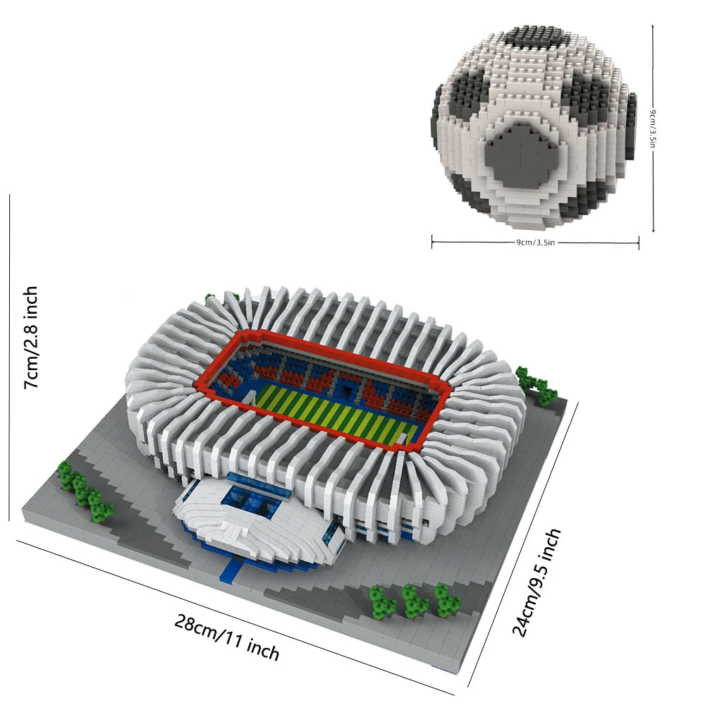 Bouwpakket gebouwen - Voetbalstadion met micro bouwstenen - Pairs Style Stadium