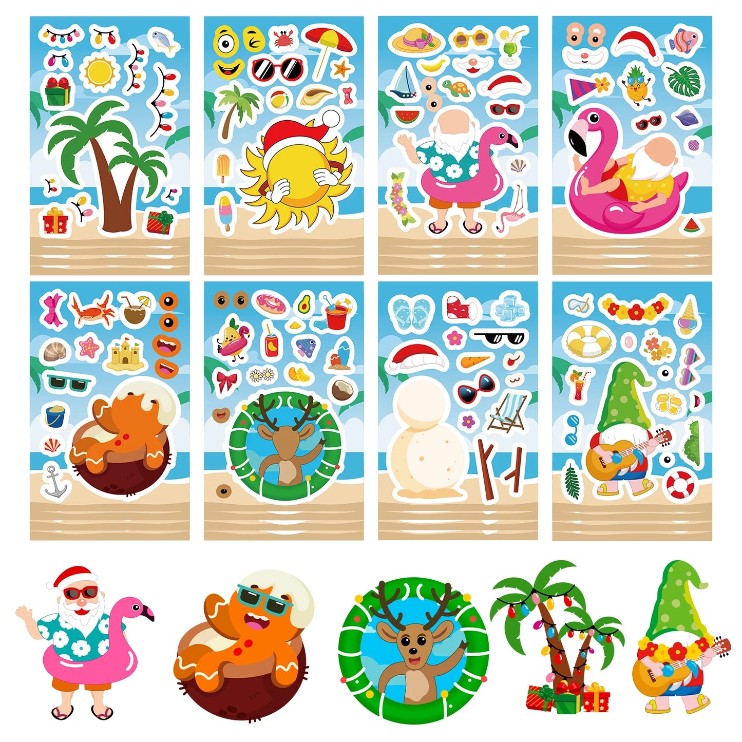 Sticker pret voor kinderen - Maak je eigen dieren gezichten set