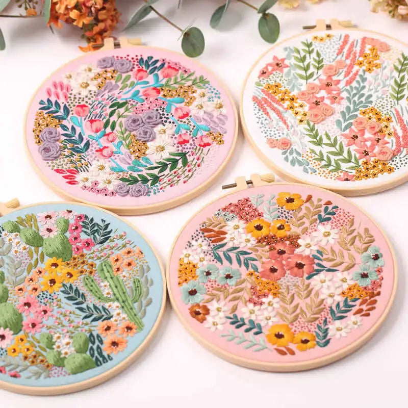 Borduurpakket Rond - Bloemen & Dieren | Met of zonder ring