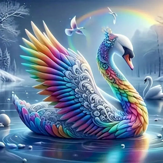 Diamond Painting Dieren - volledige bedekking - ronde of vierkante steentjes - Zwaan