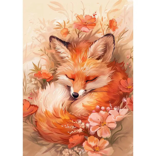 Schilderen op nummer Dieren - Schattig vosje op canvas met of zonder frame - 9959330