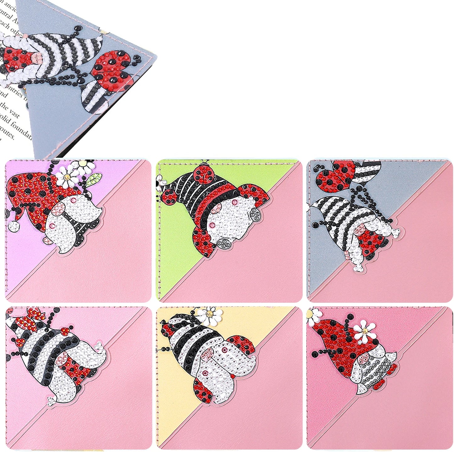 Diamond Painting Boekenlegger Hoekjes Vlinder en Katten - Set van 6 Stuks
