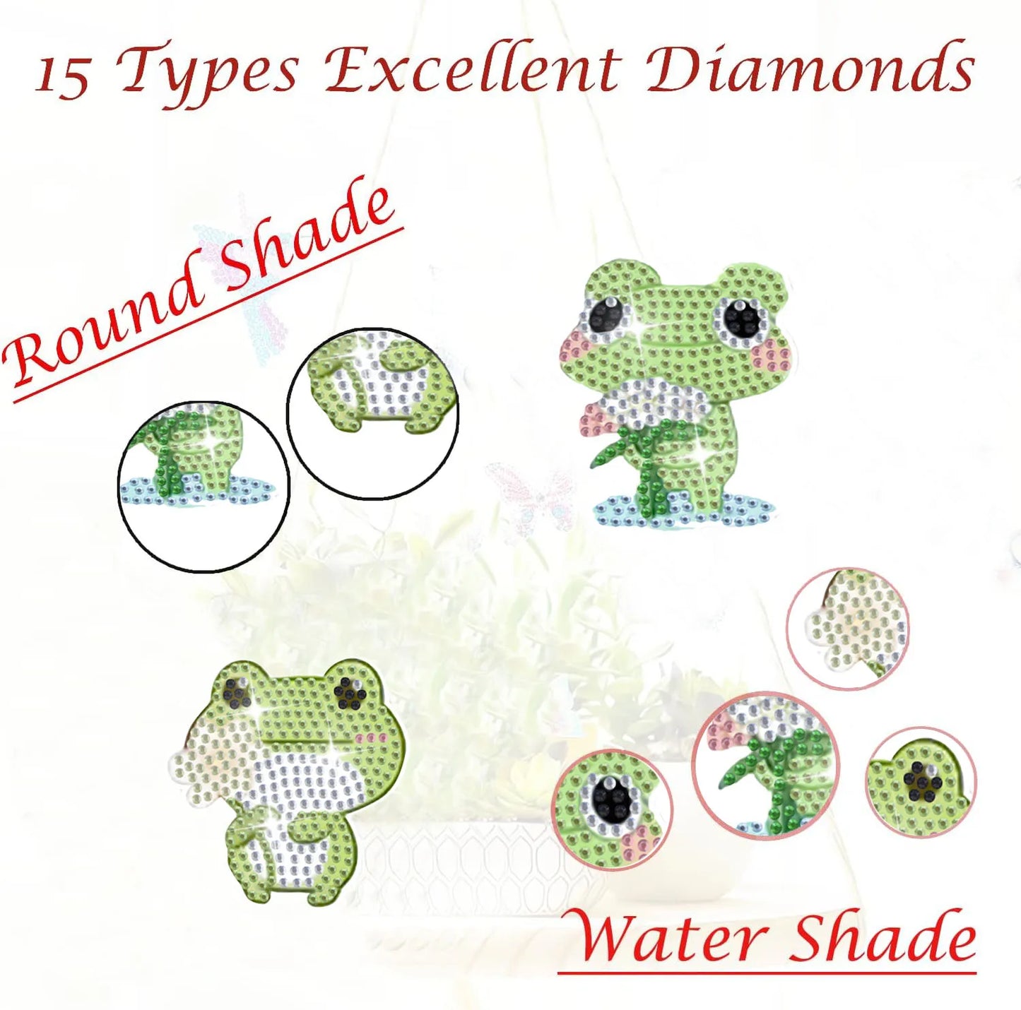 Diamond Painting Plantenstekers Kikkers voor Tuin en Decoratie