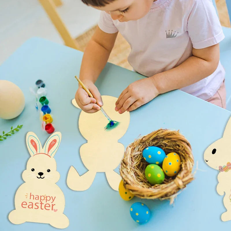 Houten Paas figuren om zelf te kleuren/schilderen Groot Konijn van Onbewerkt Hout