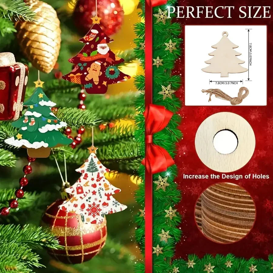 Houten figuur om zelf te kleuren/schilderen kerstboom hanger decoratie