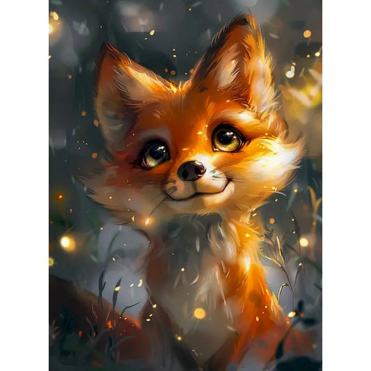 Schilderen op nummer Dieren - Schattig vosje op canvas met of zonder frame - 9958151