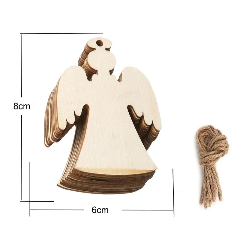 Houten figuur om zelf te kleuren/schilderen – Kerstversiering 10 stuks