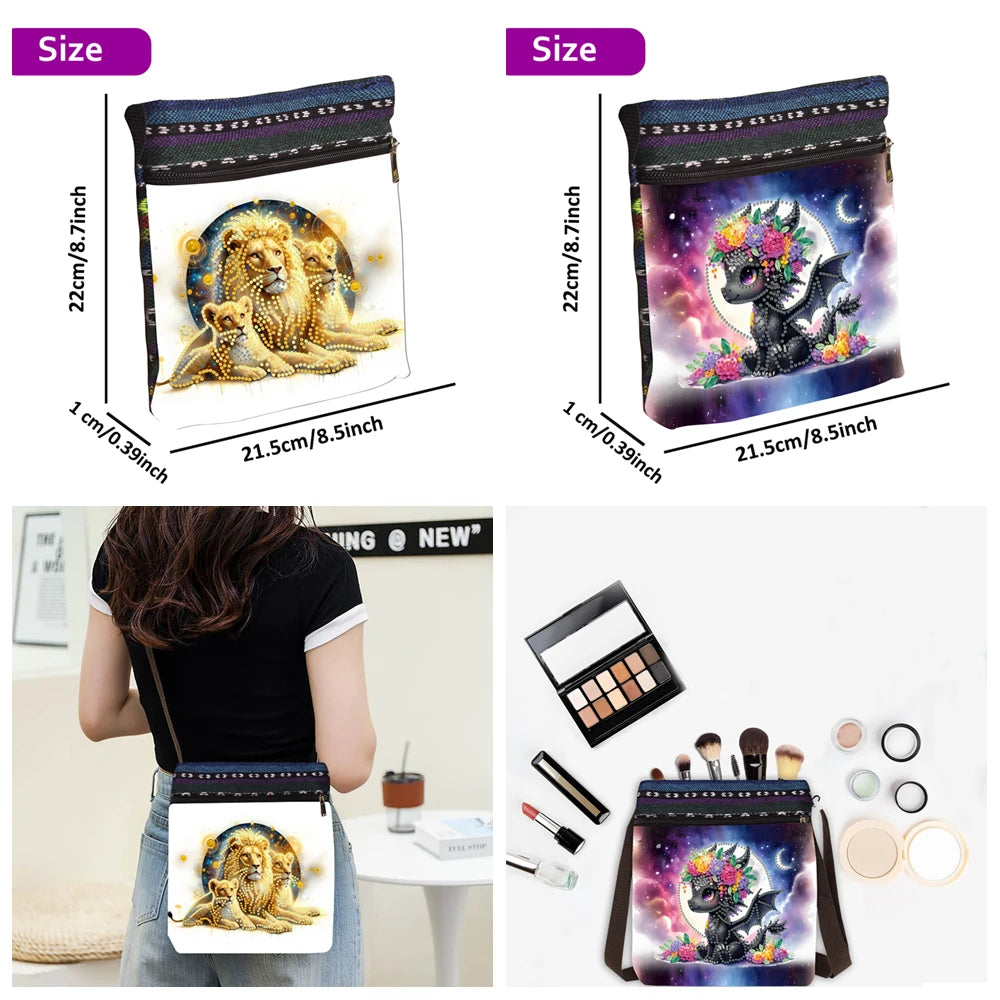 Diamond Painting Tas Vlinder Mandala Crossbody met Rits en Band