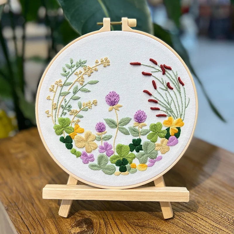Borduurpakket Rond met Bloemenpatroon voor Beginners en Gevorderden