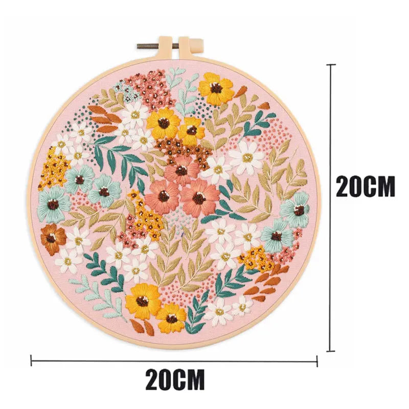 Borduurpakket Rond - Bloemen & Dieren | Met of zonder ring