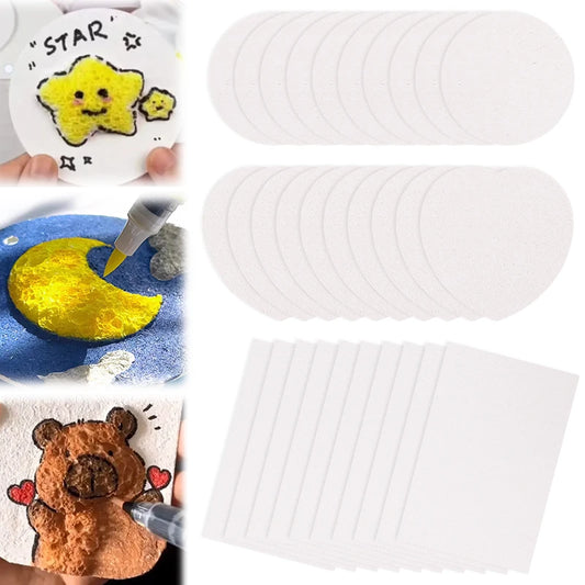 Schuim textuur tekenen set – 3D magie met waterkwast (26/36 stuks)