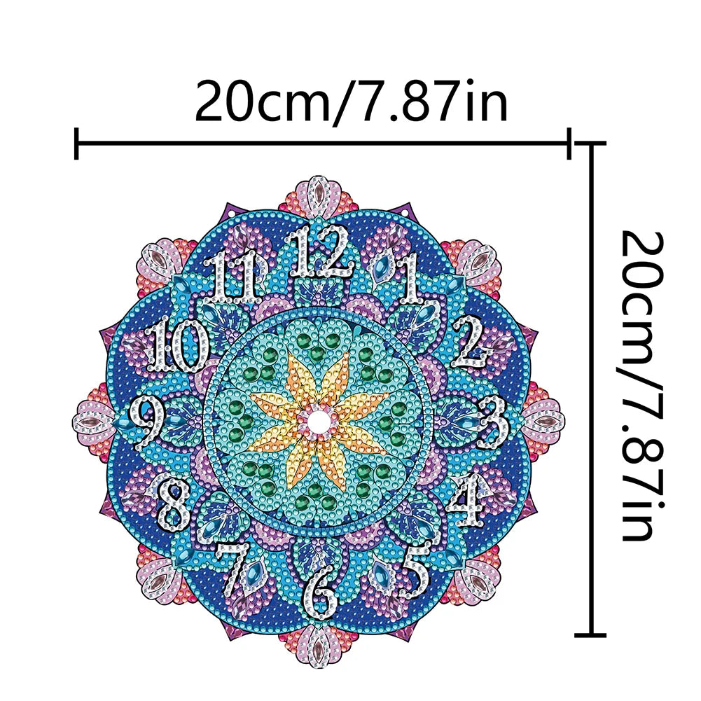 Diamond Painting Klok Mandala Mozaïek Kunstwerk met Kristallen Steentjes