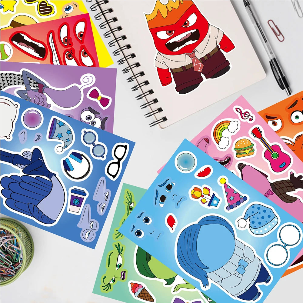 Sticker pret voor kinderen – Maak je eigen gezicht puzzel stickers