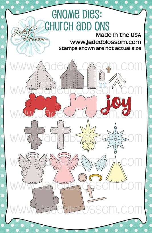 JB Collections Gnome add on snijmallen set voor creatieve kaarten en tafereeltjes - Naar de kerk