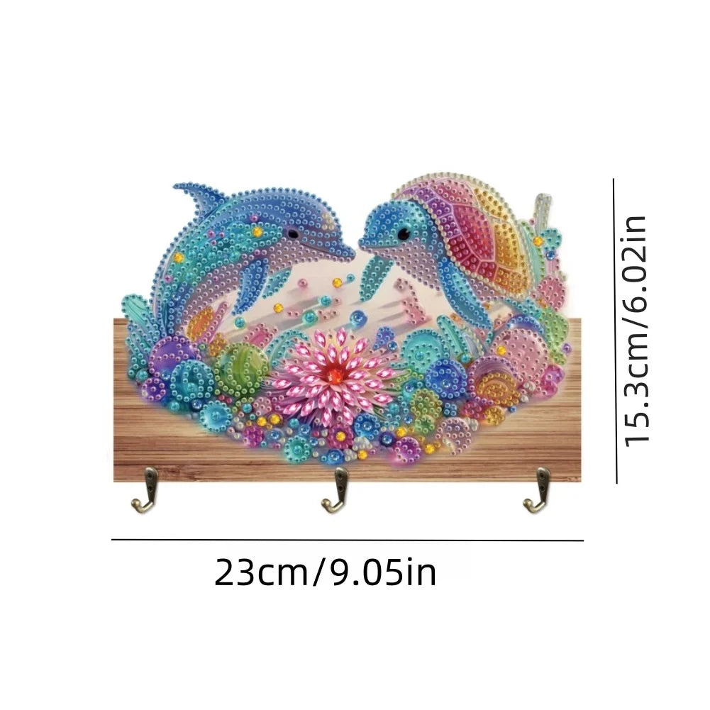 Diamond Painting Kapstok/Sleutelrek met 3 Haken Wandmontage Hout