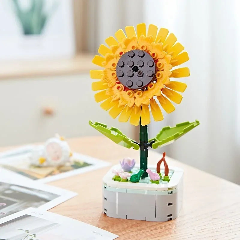 Bouwpakket Bloemenboeket met Rozen – Creatieve Bloemen Bouwstenen Set