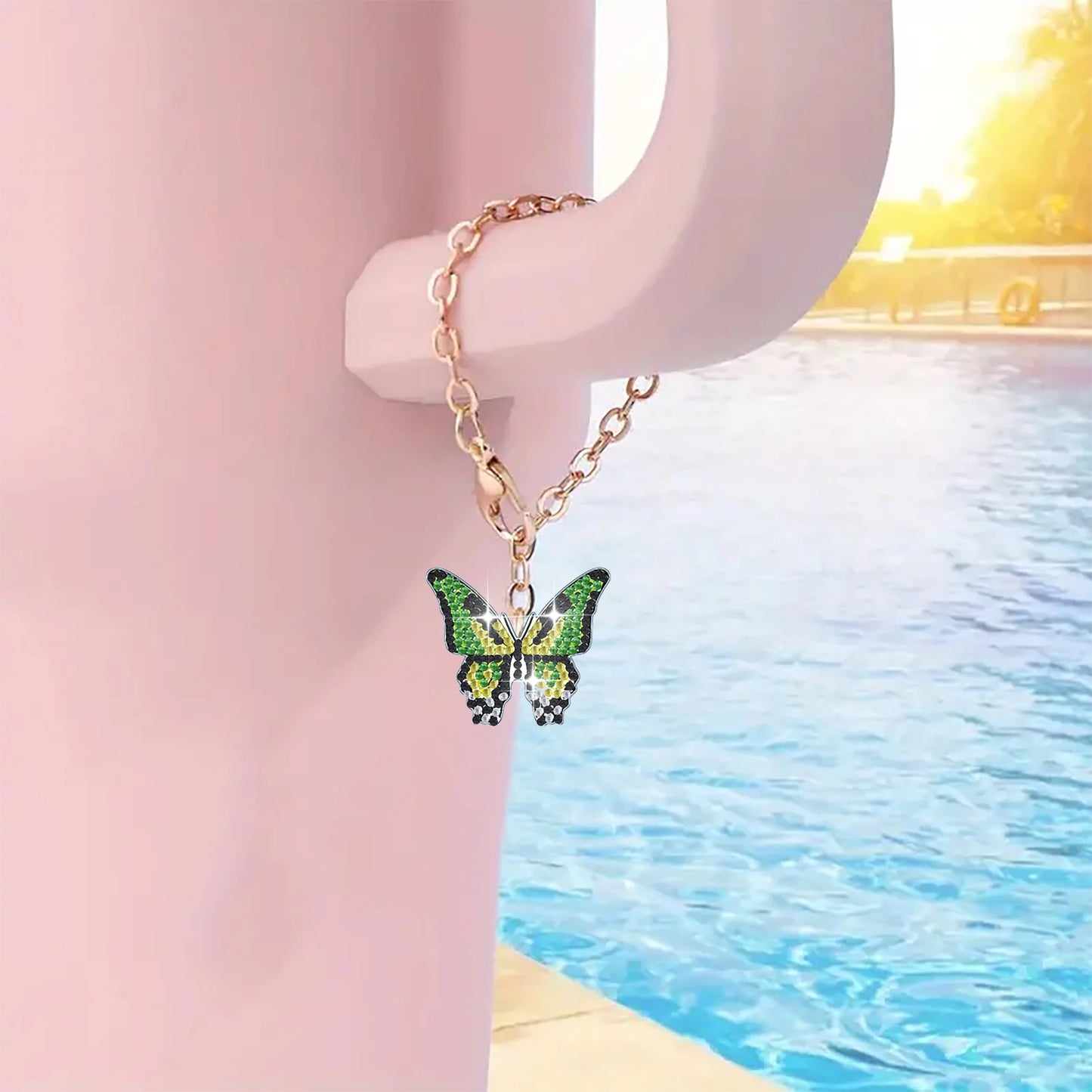 Diamond Painting Sleutelhanger set Vlinders 6 stuks Acryl Hangers