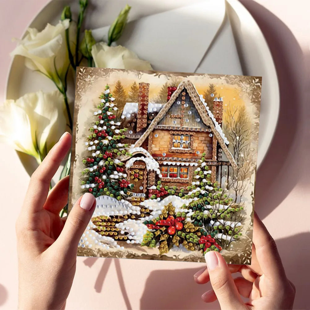 Diamond Painting Kerstkaarten set – 6 stuks creatieve feestkaarten