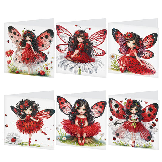 Diamond Painting Wenskaarten set – 6 stuks creatieve kaarten met strass steentjes - HKA059