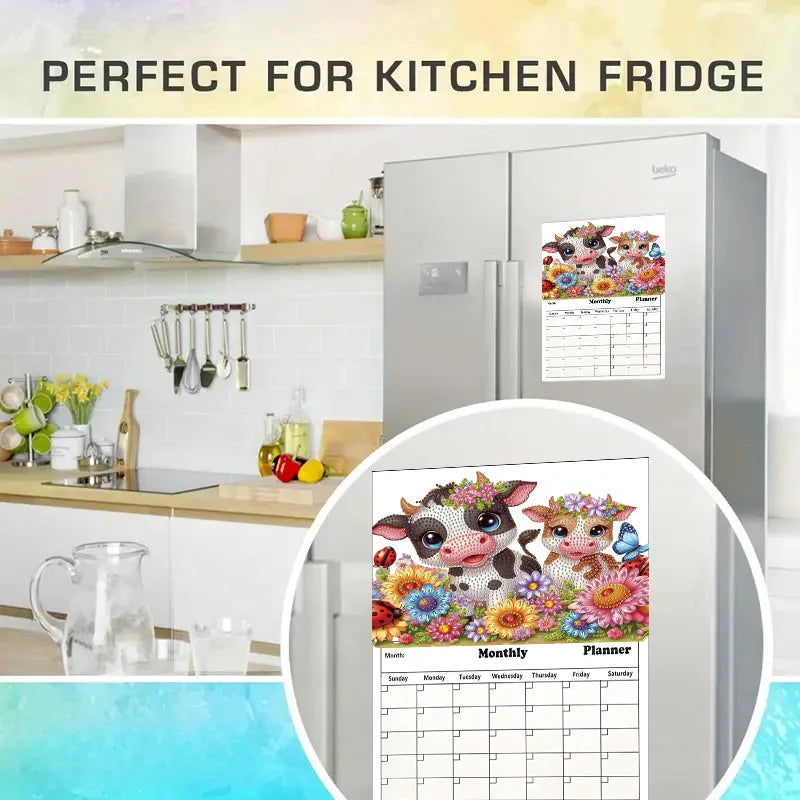 Diamond Painting Kalender met Magnetisch Whiteboard en Markerset voor Beginners