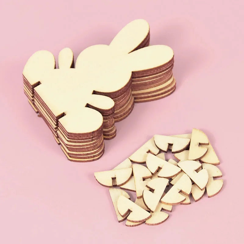 Houten Paas figuur om zelf te kleuren/schilderen – Konijn Paasdecoratie Set