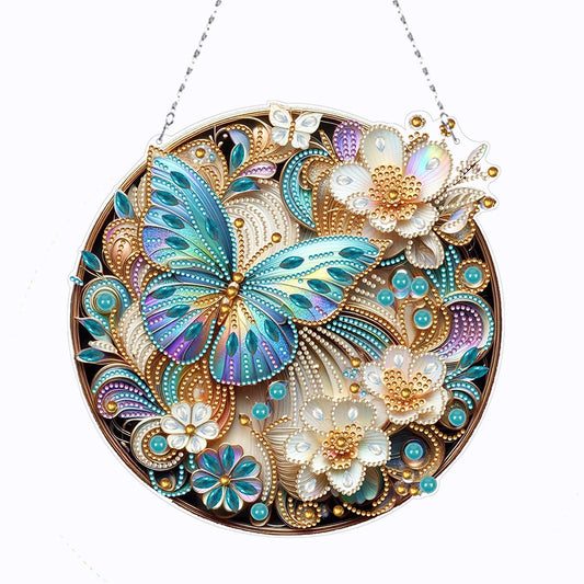 Diamond Painting Hangend Ornament – Dubbelzijdig met Speciale Vorm Steentjes - Vlinder LB089