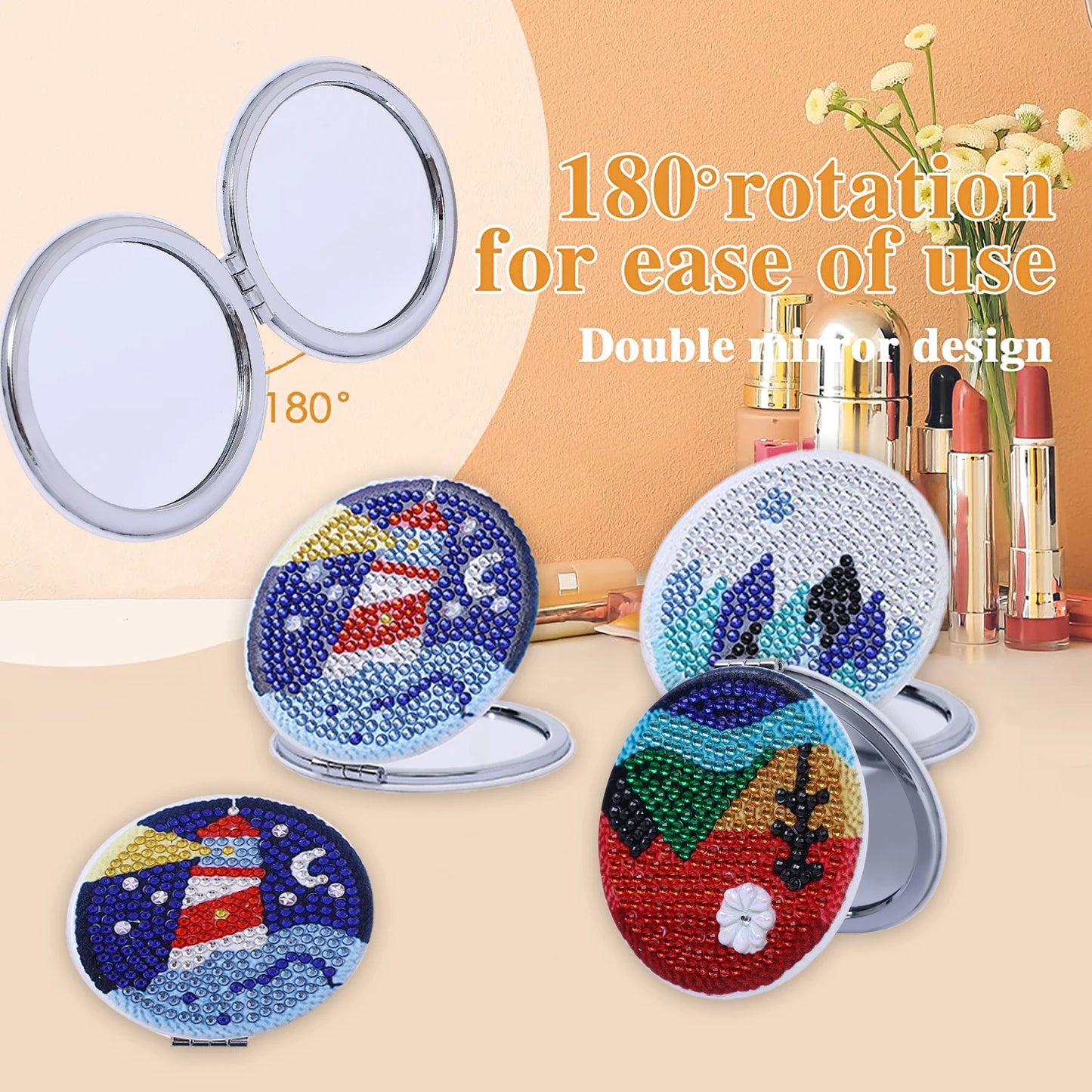 Diamond Painting Make-up Spiegel - Landschap
