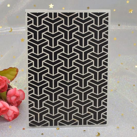 Embossing folder met geometrisch 3D patroon voor kaarten en scrapbooking
